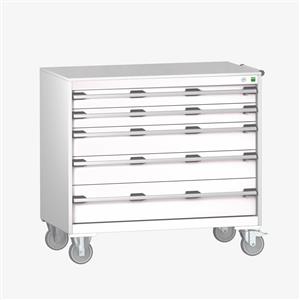 Bott MobileIndustrial Tool Storage Trolleys 1050mm x 525mm Cubio SLR-1068-5.1 Mobile Cabinet Linot full width drawers